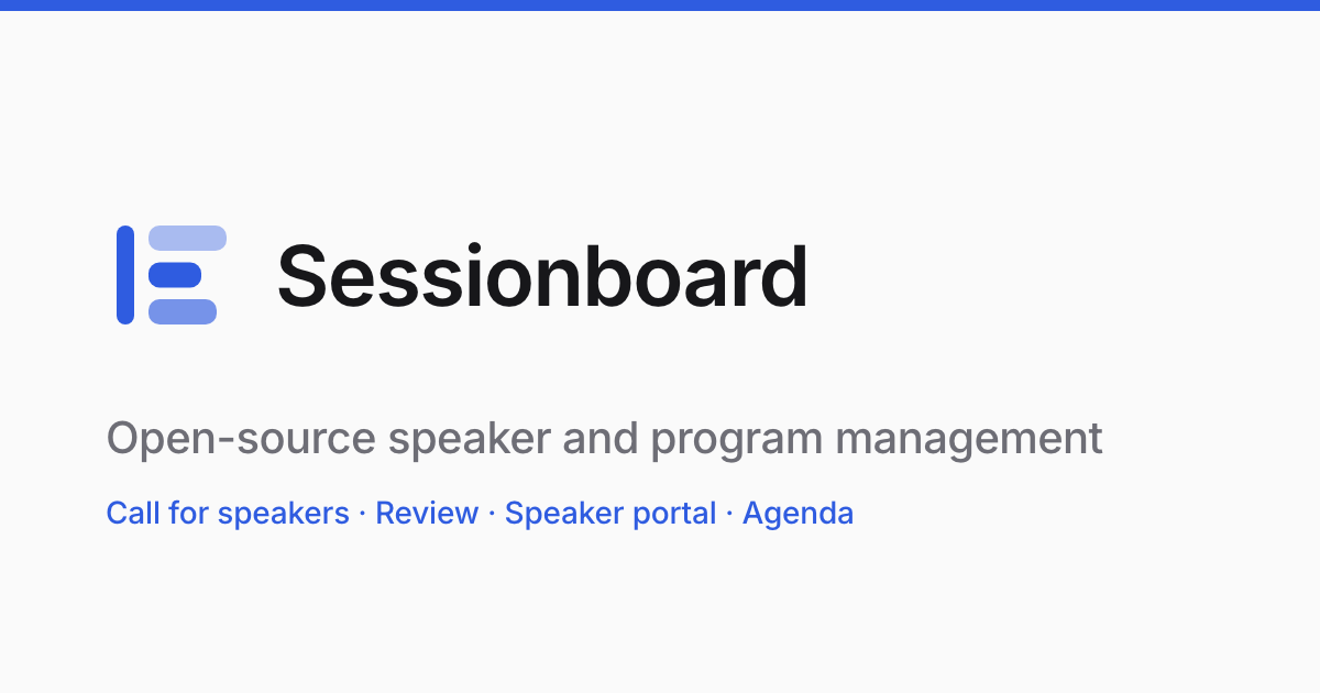 Trackstage — open-source speaker and program management